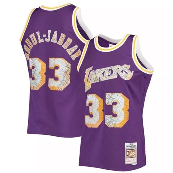 M&N LA Lakers Abdul-Jabbar 1983-84 75th Anniversary Swingman Jersey Medium NEW
